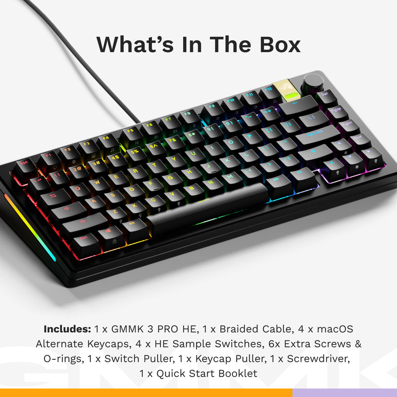 Glorious Gaming GMMK 3 PRO HE 75% Prebuilt Tastatur USB QWERTY US Englisch Schwarz