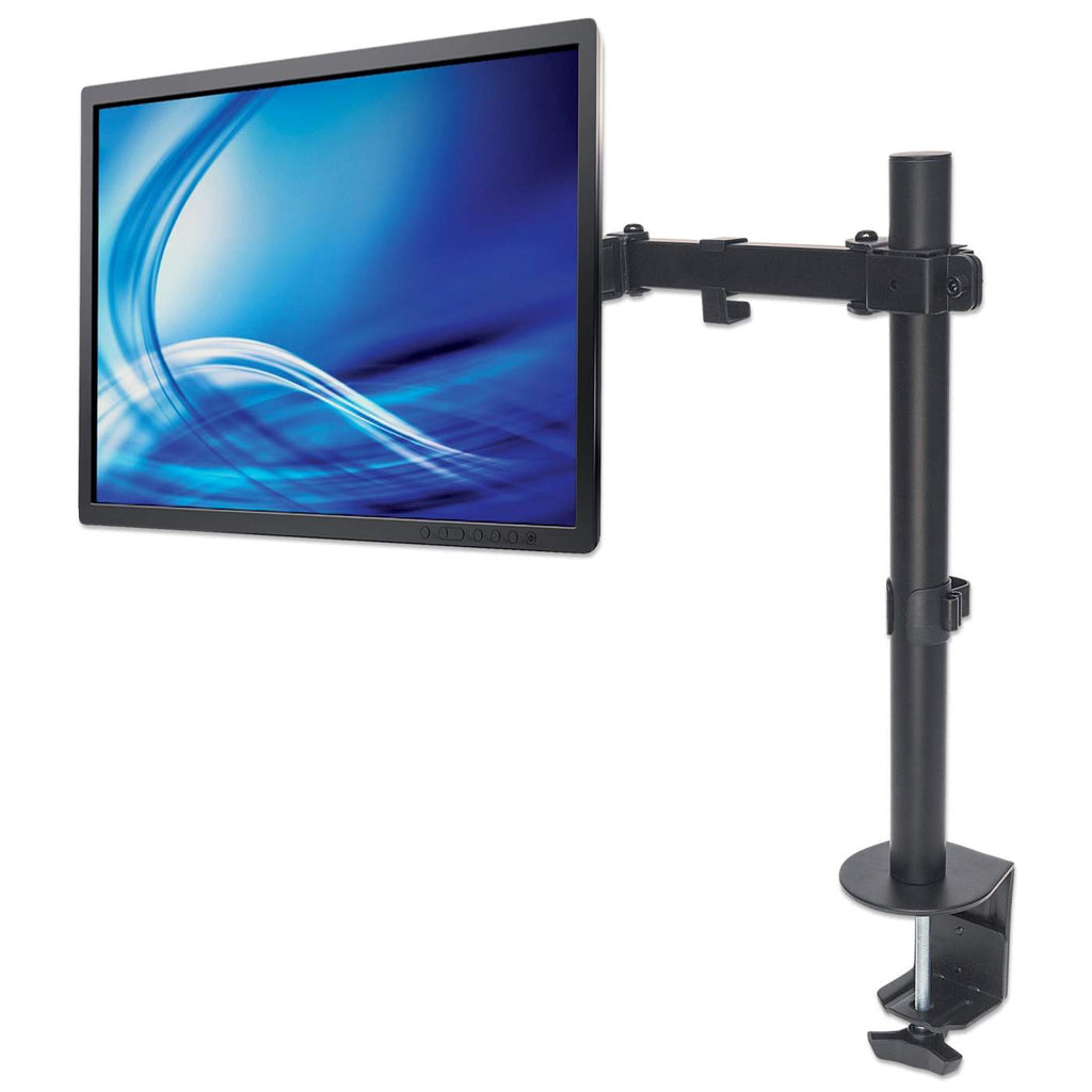 Manhattan Tischhalterung mit Monitorarm für ein Display, Für ein Display von 13" bis 32" und bis zu 8 kg, zweifach schwenkbar, schwarz