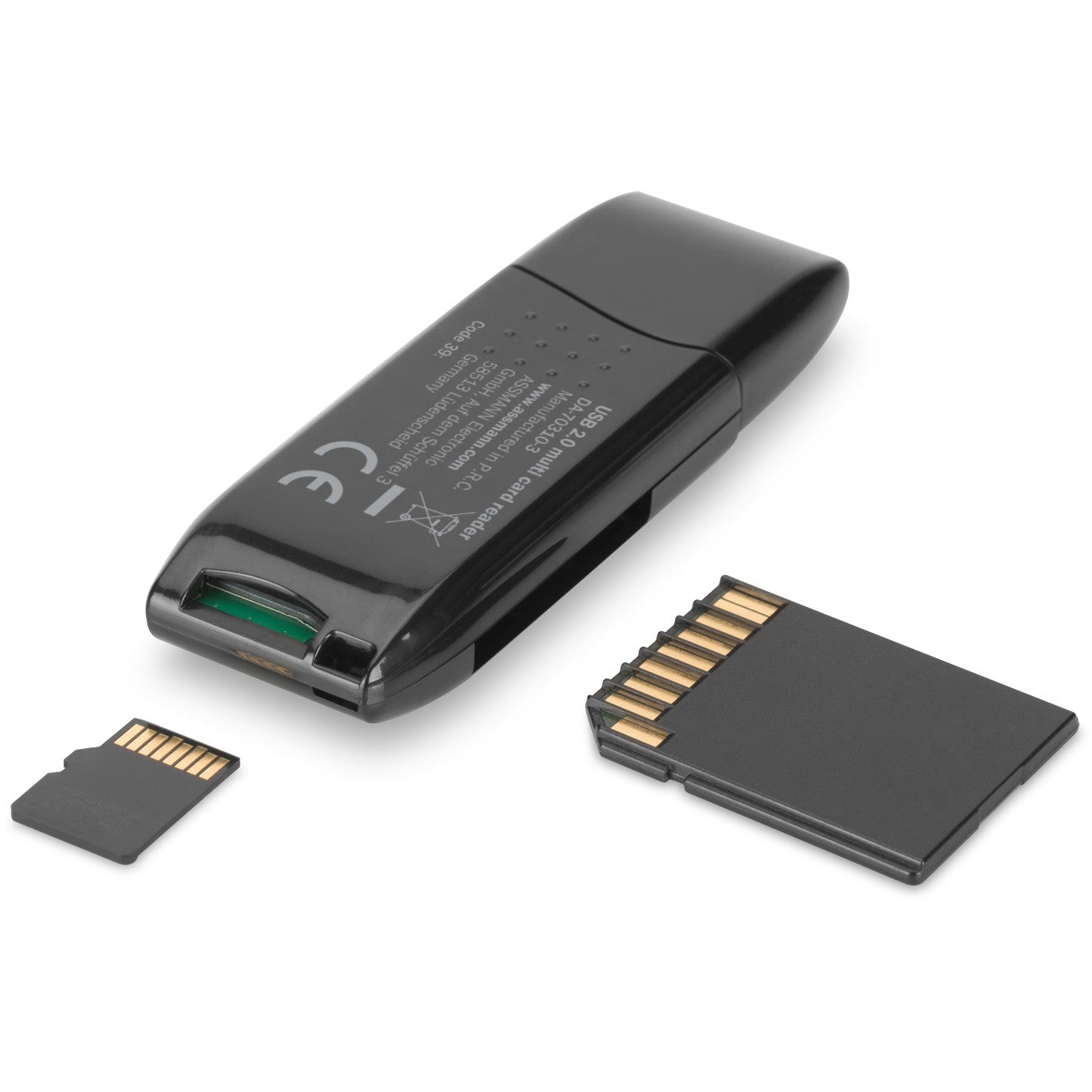 CardReader USB 2.0 SD/Micro SD für SD (SDHC/SDXC) und TF (Micro-SD) Karten DIGITUS