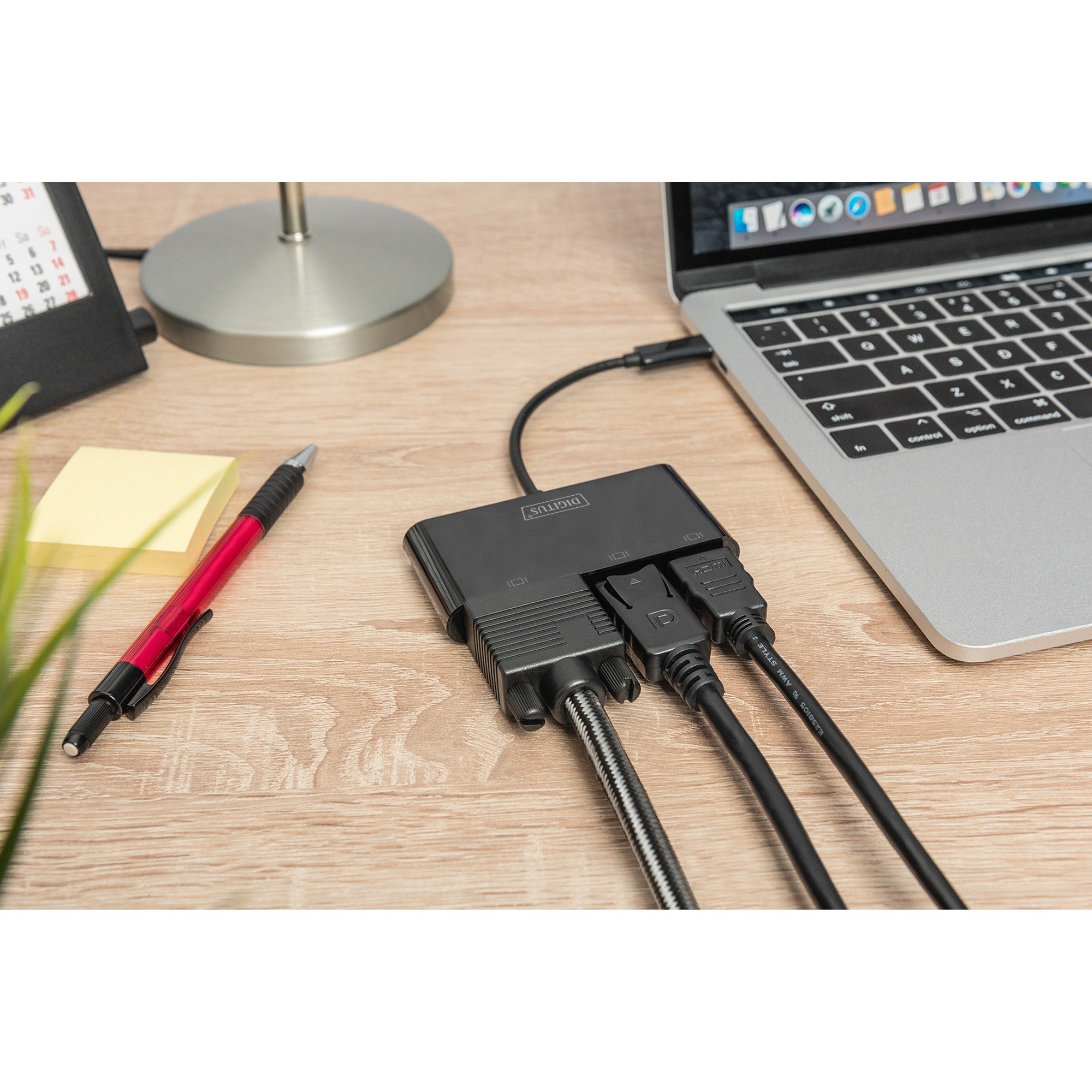 USB-C Grafik-Adapter DIGITUS Display Port/HDMI/VGA