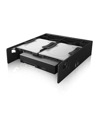 ICY BOX IB-5251, Festplatteneinbaurahmen, 2x 2,5" + 1x 3,5" HDD/SSDs in einem 5,25" Einbauschacht, mit Frontblende