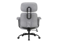 Equip 651020 Ergonomischer Chefsessel, gepolsterte Armlehnen, Butterfly-Mechanik, verchromtes Fußkreuz, höhenverstellbar, um 360° drehbar, Grau