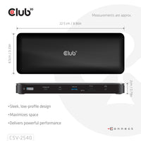 CLUB3D CSV-2540 laptop-dockingstation & portreplikator Andocken USB 3.2 Gen 1 (3.1 Gen 1) Type-C Schwarz
