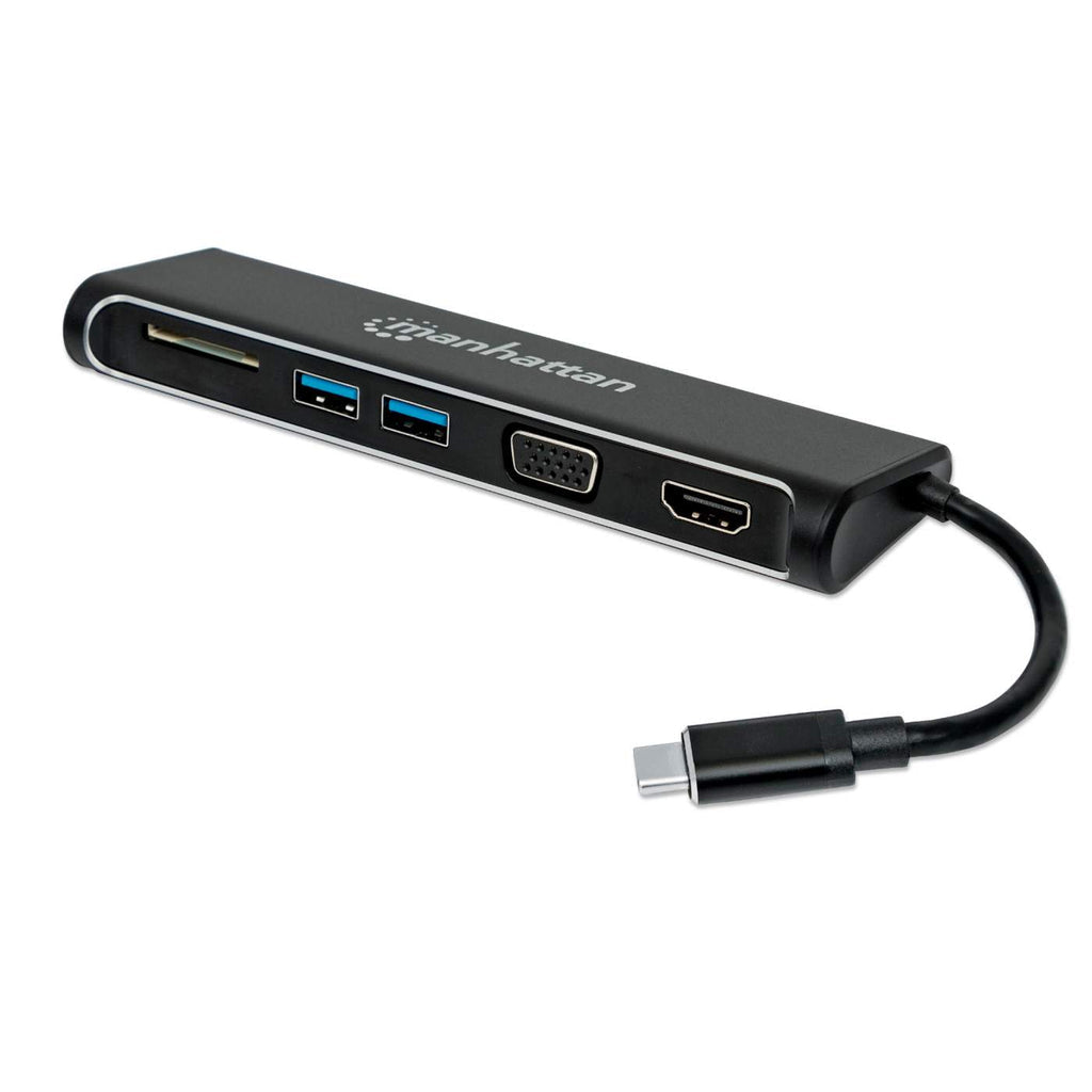 Manhattan 152631 laptop-dockingstation & portreplikator Kabelgebunden USB 3.2 Gen 1 (3.1 Gen 1) Type-C Schwarz
