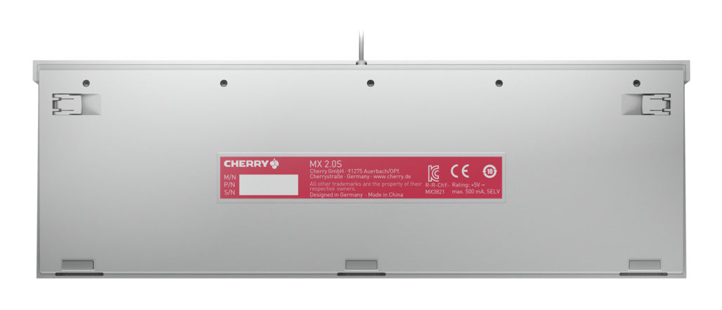 CHERRY MX 2.0S Tastatur Gaming USB QWERTZ Deutsch Weiß