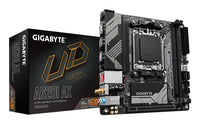 GIGABYTE A620I AX Motherboard - Unterstützt AMD Ryzen 8000 CPUs, 5+2+1 Phasen Digital VRM, bis zu 6400MHz DDR5 (OC), 1xPCIe 4.0 M.2, Wi-Fi 6E, 2.5GbE LAN, USB 3.2 Gen 2