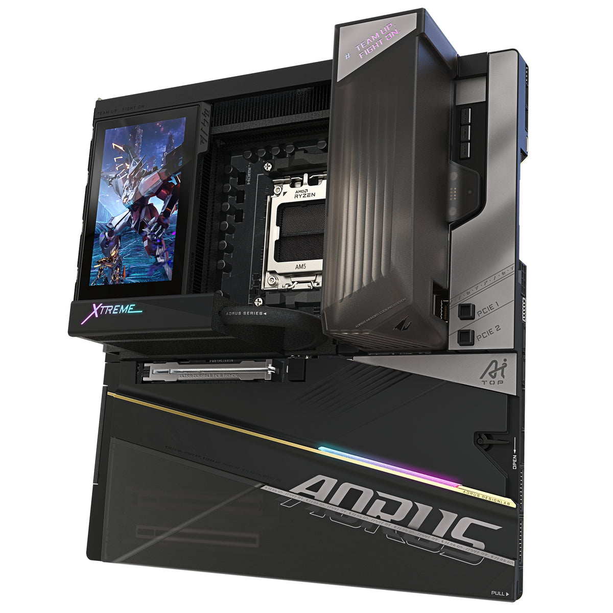GIGABYTE X870E AORUS XTREME X3D AI TOP Mainboard - Unterstützt AMD Ryzen 9000 Serie CPUs, 24+2+2-Phasen-VRM, bis zu 9000MHz DDR5 (O.C.), 2xPCIe 5.0 M.2 + 3xPCIe 4.0 M.2, Wi-Fi 7, 10GbE LAN, USB 4