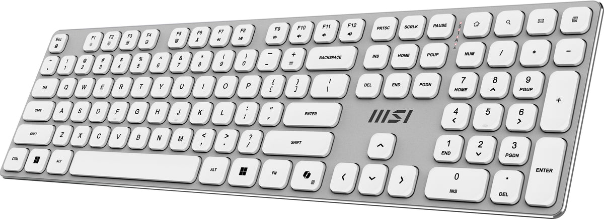 MSI FORGE K210 WIRELESS COMBO WHITE Tastatur Maus enthalten Heimbüro USB QWERTY Französisch Weiß