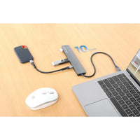 Manhattan 181167 laptop-dockingstation & portreplikator Kabelgebunden USB 3.2 Gen 2 (3.1 Gen 2) Type-C Grau