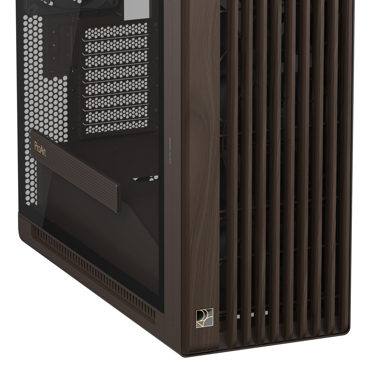 ASUS ProArt PA602 Wood Edition Retro Brown - Tempered Glass Panel Midi Tower Braun