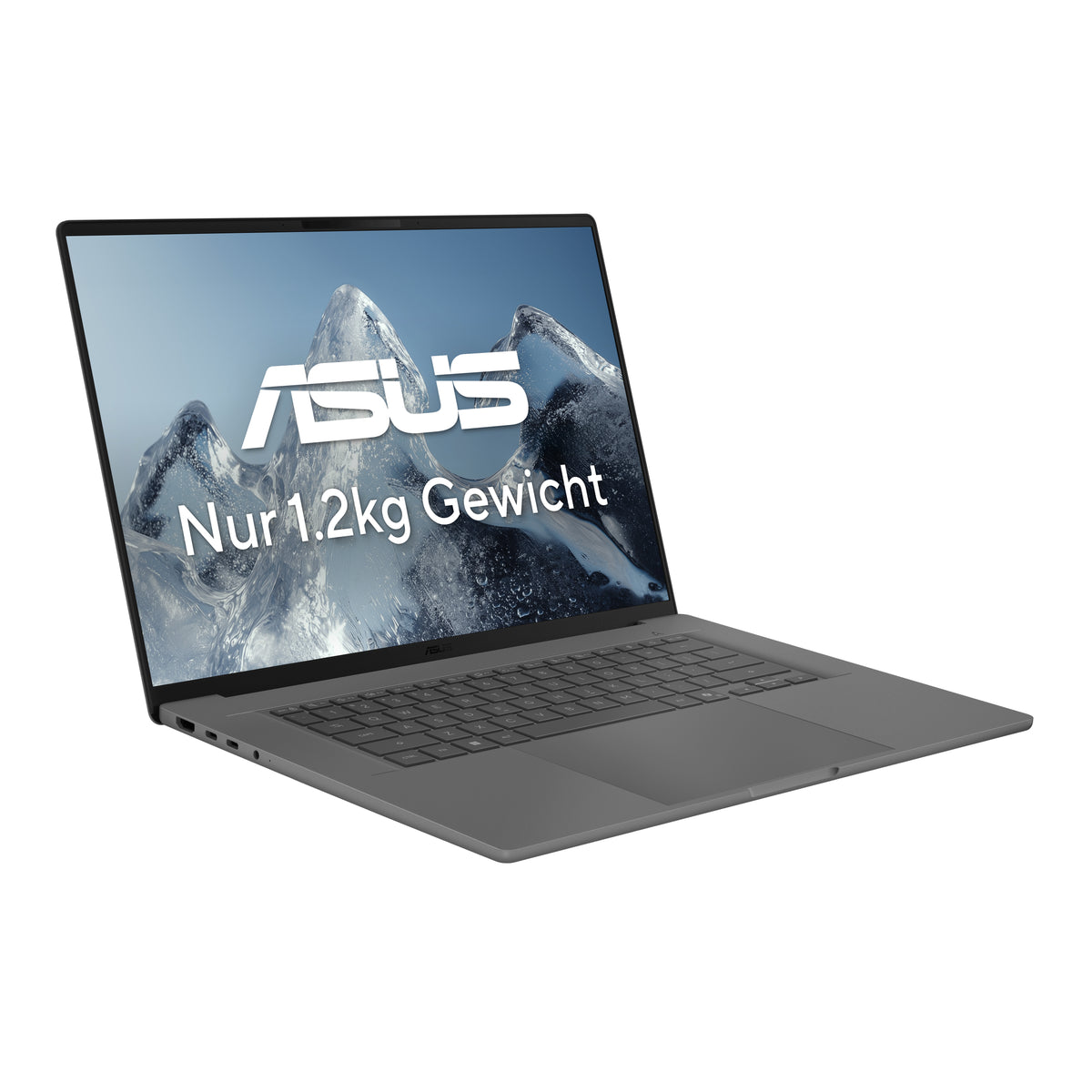 ASUS Zenbook A16 UX3607QA-SH132W Copilot+ PC Snapdragon X1-26-100 Laptop 40,6 cm (16") WUXGA 16 GB LPDDR5x-SDRAM 512 GB SSD Wi-Fi 6E (802.11ax) Windows 11 Home Grau QWERTZ Deutsch