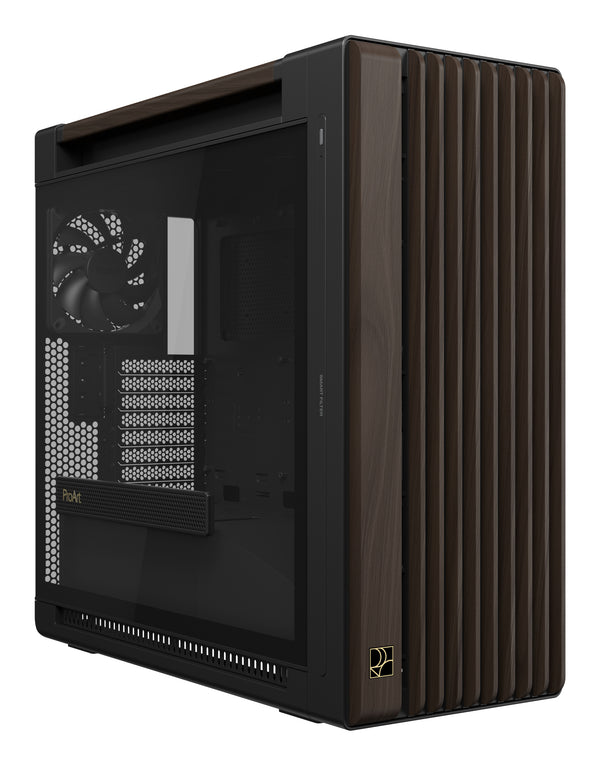 ASUS ProArt PA602 Wood Edition Modern Black - Tempered Glass Panel Midi Tower Schwarz, Holz