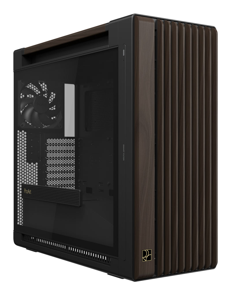 ASUS ProArt PA602 Wood Edition Modern Black - Tempered Glass Panel Midi Tower Schwarz, Holz
