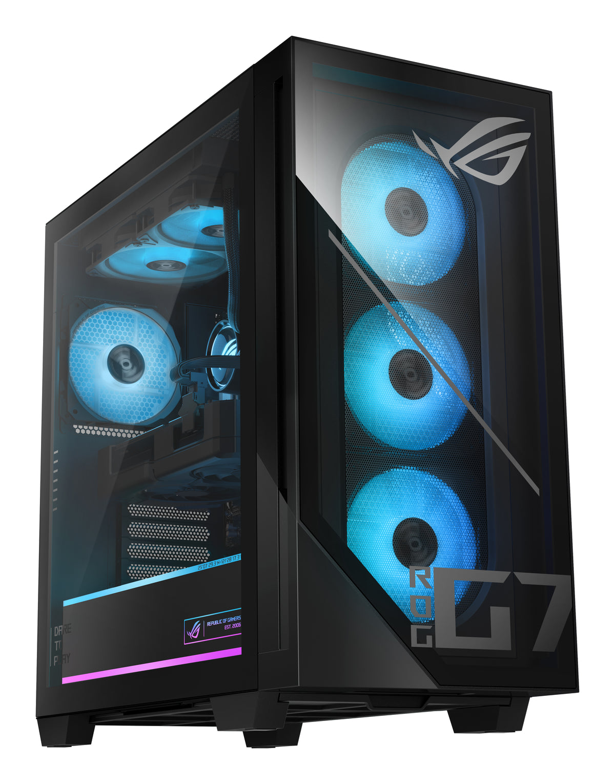 ASUS ROG G700 GM700TZ-R9700X273W AMD Ryzen™ 7 9700X 32 GB DDR5-SDRAM 1 TB SSD AMD Radeon RX 9070 XT Windows 11 Home Tower PC Flüssigkeitskühlsystem Schwarz
