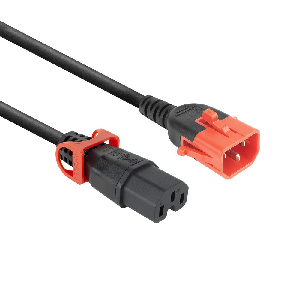 Cavo di alimentazione ACT C 14 IEC Lock+ a doppio bloccaggio - C15 IEC Lock+ nero 3 m, PC3876