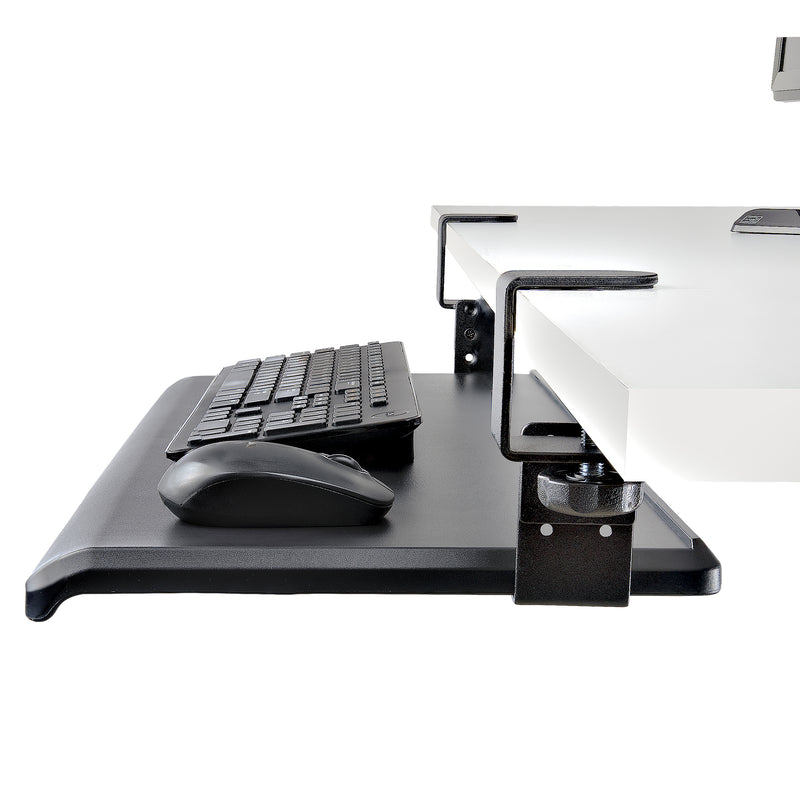 StarTech.com Untertisch Ausziehbare Tastaturablage, Höhenverstellbare Tastaturhalterung mit Tischklemmen, bis zu 12kg, Computertisch/Schreibtisch Tastaturauszug/Tastatureinschub