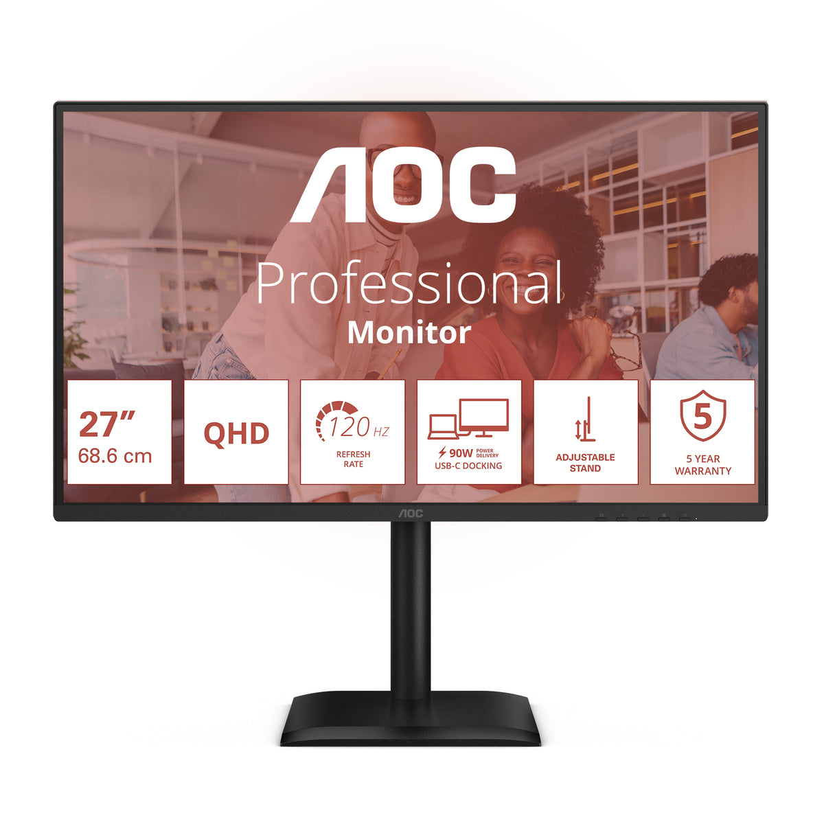 AOC E4 Q27E4CV Computerbildschirm 68,6 cm (27") 2560 x 1440 Pixel Quad HD LED Schwarz