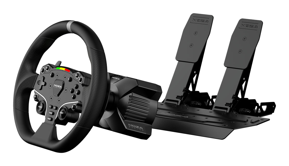 Moza Racing RS074 Gaming-Controller Schwarz Bluetooth/USB Lenkrad + Pedale Digital PC