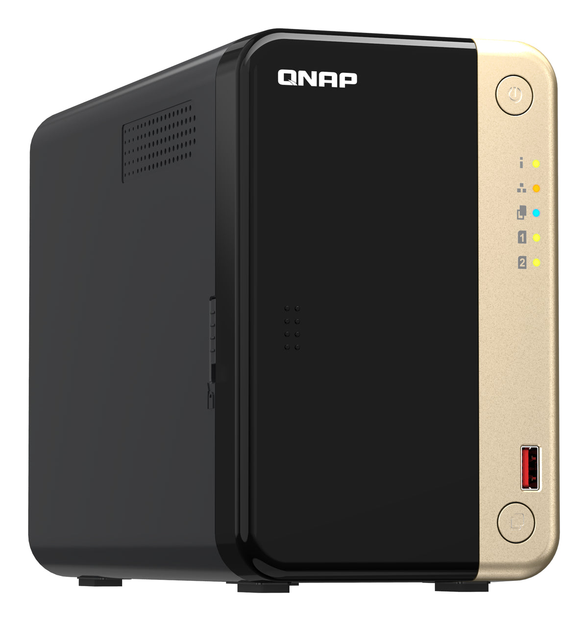 QNAP TS-264 NAS Tower Intel® Celeron® N5095 8 GB 0 TB QNAP QTS Schwarz, Gold
