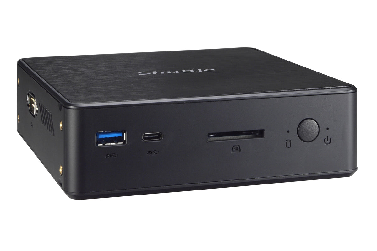 Shuttle Nano PC NC10U5 , Intel i5-8265U, 1x HDMI, 1x DP, 1x 2.5" bay, 1x M.2, 1x LAN, 1x COM, Wifi, 24/7 Dauerbetrieb, inkl. VESA & Stand