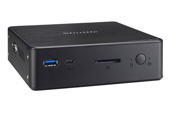 Shuttle Nano PC NC10U5, Intel i5-8265U, 1x HDMI, 1x DP, 1x 2.5" bay, 1x M.2, 1x LAN, 1x COM, Wifi, 24/7 continuous operation, incl. VESA & stand