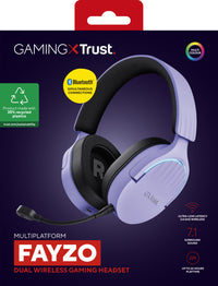 Trust GXT 491P FAYZO Kopfhörer Verkabelt & Kabellos Kopfband Gaming USB Typ-A Bluetooth Schwarz, Violett