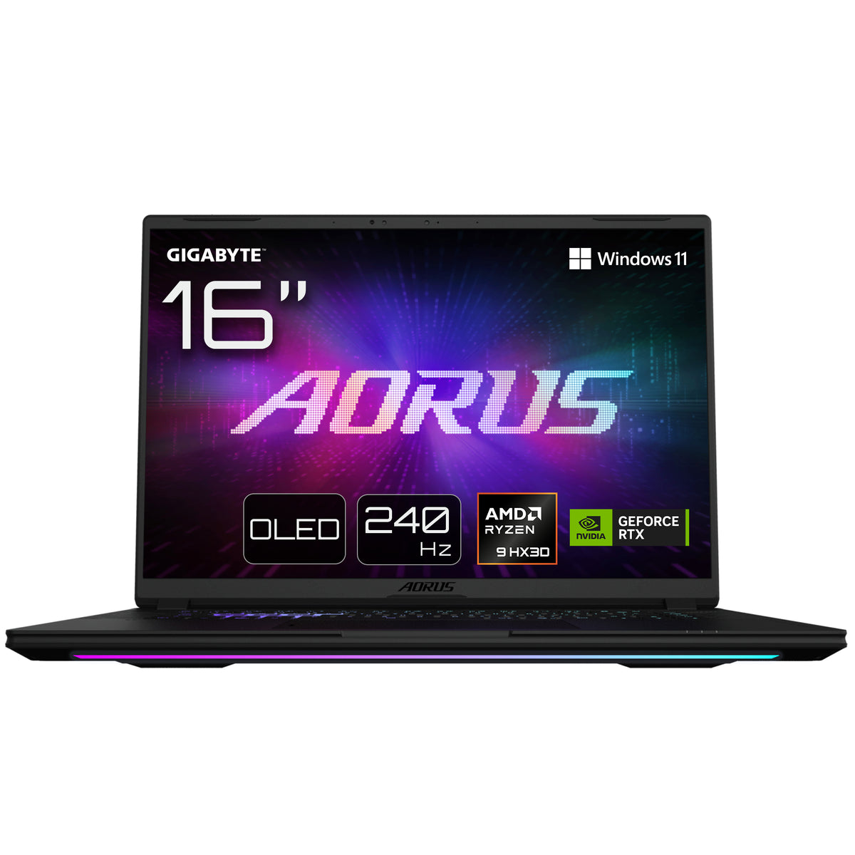 GIGABYTE AORUS MASTER 16 Gaming Laptop - 16,0“, 240Hz OLED, AMD Ryzen 9 9955HX3D, RTX 5080 GPU, 32GB DDR5 5600MHz, 2 x Gen4 1TB SSD, Windows 11 Pro, 2 Jahre Garantie, AORUS MASTER 16 6YJM5DEE65SP