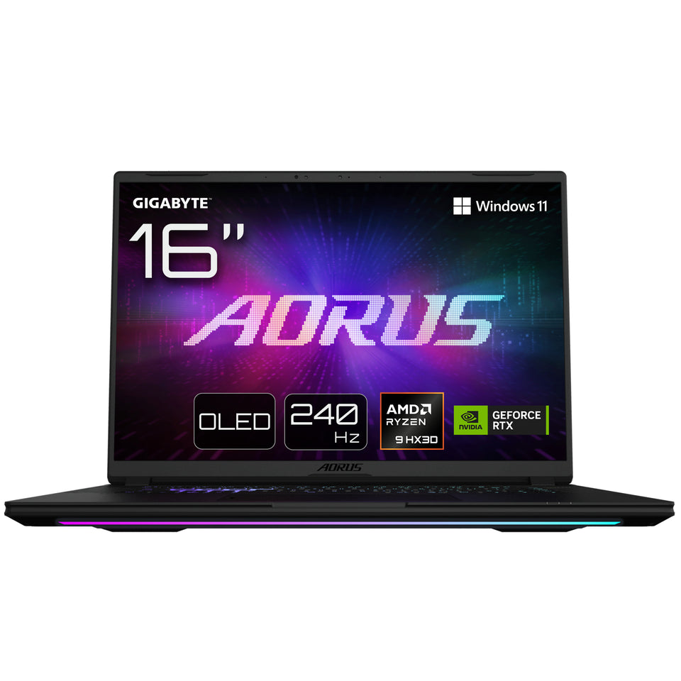 GIGABYTE AORUS MASTER 16 Gaming Laptop - 16.0", 240Hz OLED, AMD Ryzen 9 9955HX3D, RTX 5080 GPU, 32GB DDR5 5600MHz, 2 x Gen4 1TB SSD, Windows 11 Pro, 2-Year Warranty, AORUS MASTER 16 6YJM5DEE65SP