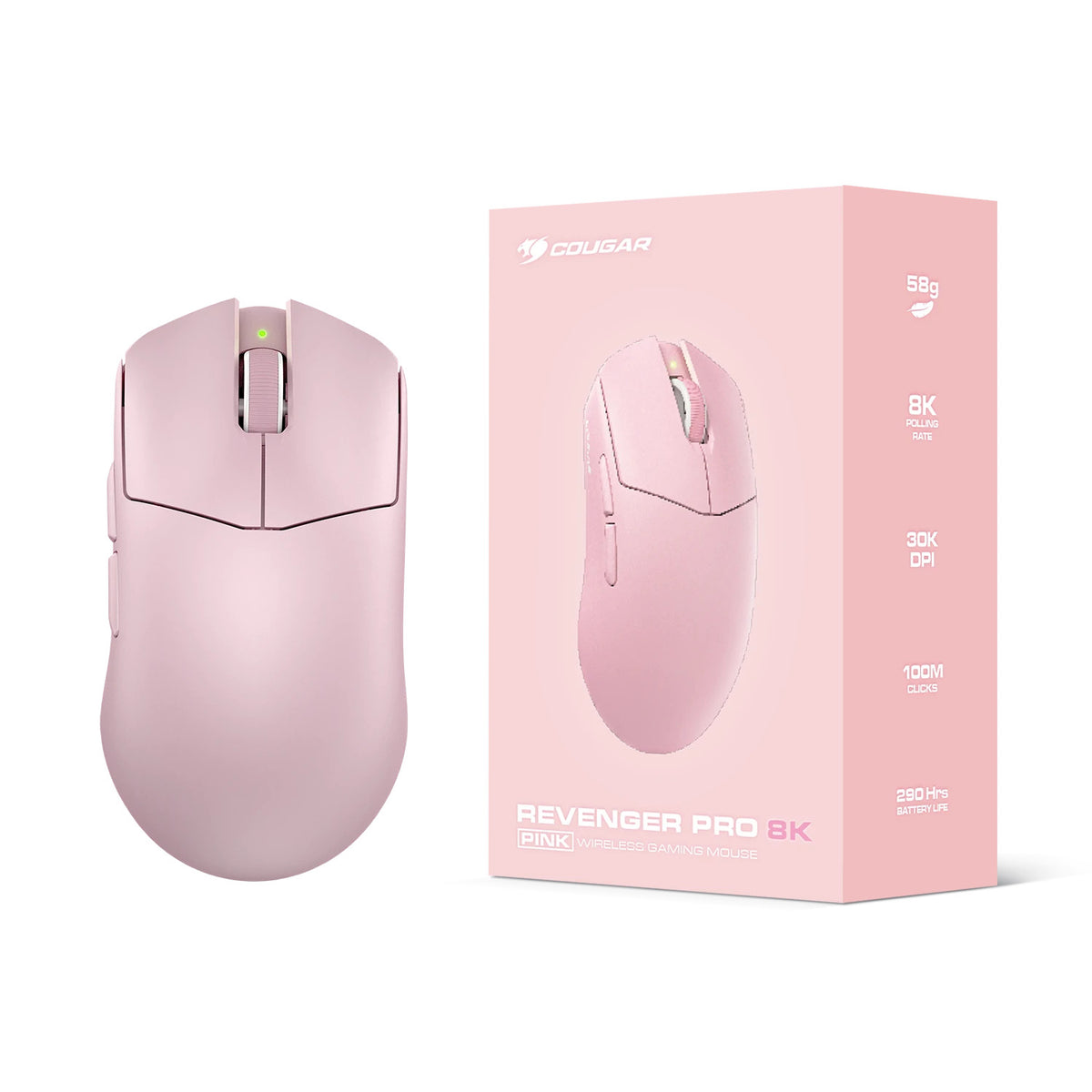 COUGAR Gaming Maus,Revenger Pro 8K, Wireless, Pink