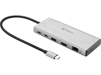 Sandberg 136-82 laptop-dockingstation & portreplikator Kabelgebunden USB 3.2 Gen 2 (3.1 Gen 2) Type-C Grau