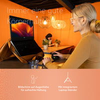 R-Go Tools Laptoptasche R-Go Viva, Vollnarbenleder, mit integriertem Laptop-Ständer, Schulterriemen, 15,6-Zoll, braun