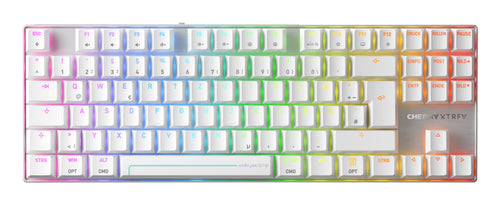 CHERRY MX 8.2 Pro TMR Wireless Tastatur Gaming USB + RF Wireless + Bluetooth QWERTZ Deutsch Silber, Weiß