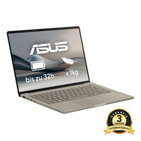 ASUS Zenbook A14 UX3407QA-QD488W Copilot+ PC Snapdragon X1-26-100 Laptop 35,6 cm (14") WUXGA 16 GB LPDDR5x-SDRAM 1 TB SSD Wi-Fi 6E (802.11ax) Windows 11 Home Deutsch Beige