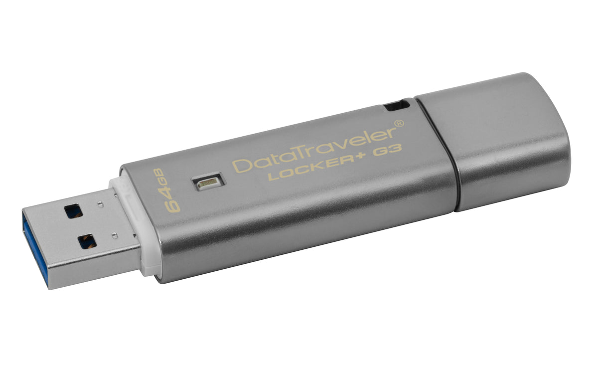 Kingston Technology DataTraveler Locker+ G3 64GB USB-Stick USB Typ-A 3.2 Gen 1 (3.1 Gen 1) Silber