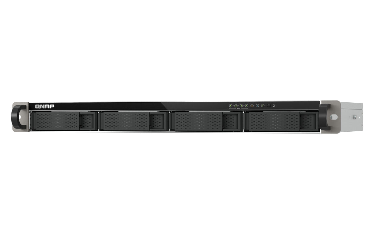 QNAP TS-432XeU NAS Rack (1U) 4 GB DDR4 0 TB QNAP QTS Schwarz, Grau