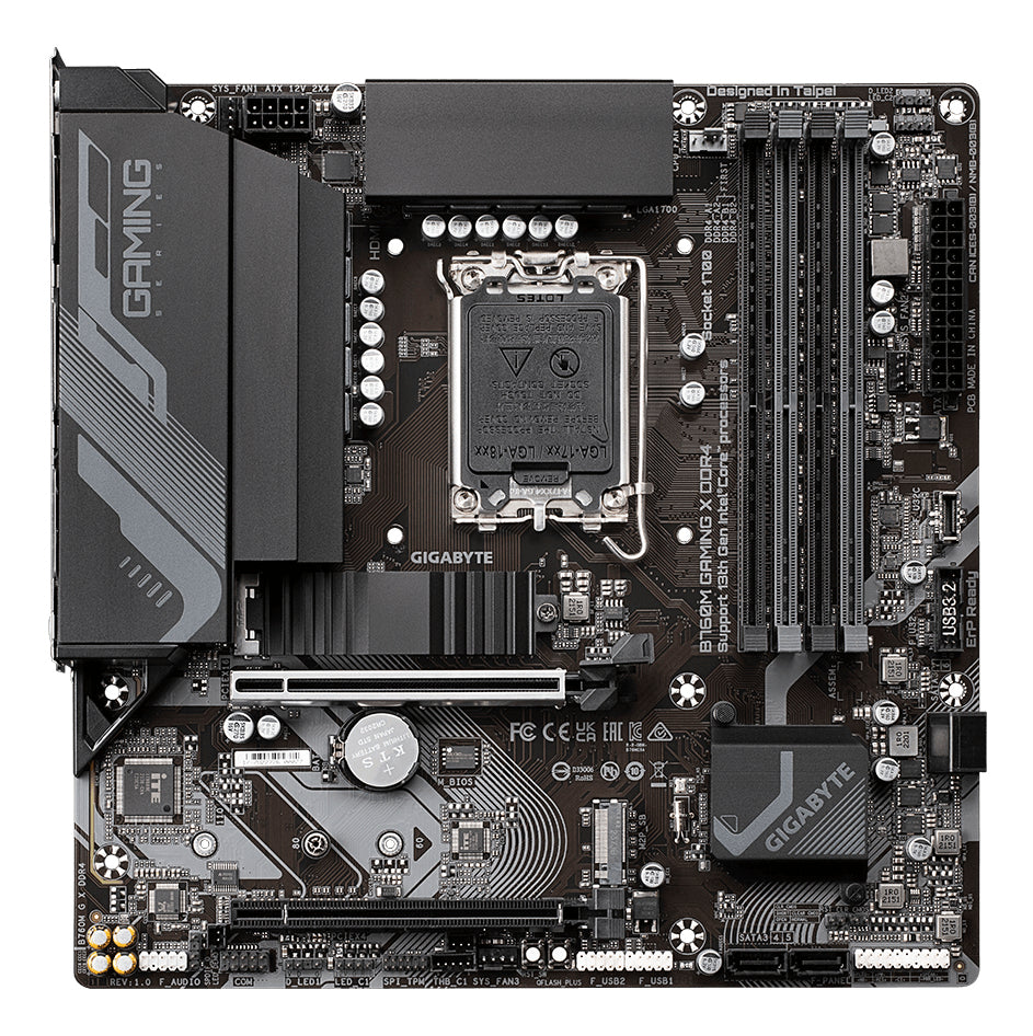 GIGABYTE B760M GAMING X DDR4 Motherboard - Unterstützt Intel Core 14. Generation CPUs, 8+1+1 Phasen Digital VRM, bis zu 5333MHz DDR4 (OC), 2xPCIe 4.0 M.2, 2.5GbE LAN, USB 3.2 Gen2