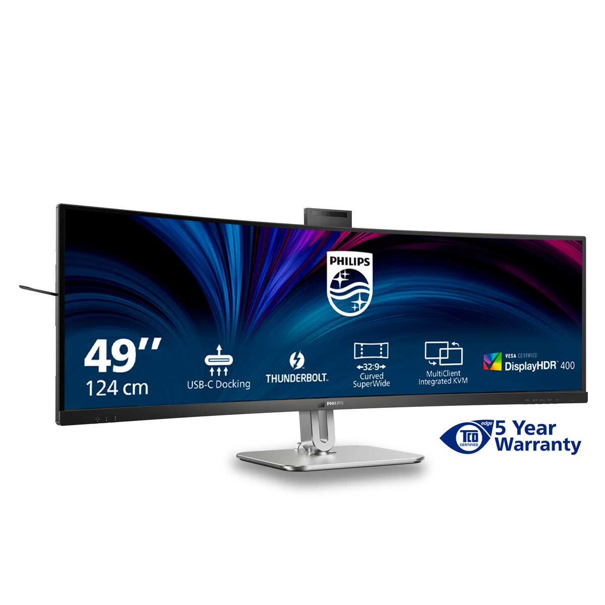 Philips 49B2U6903CH/00 Computerbildschirm 124,5 cm (49") 5120 x 1440 Pixel Dual QHD LCD Grau