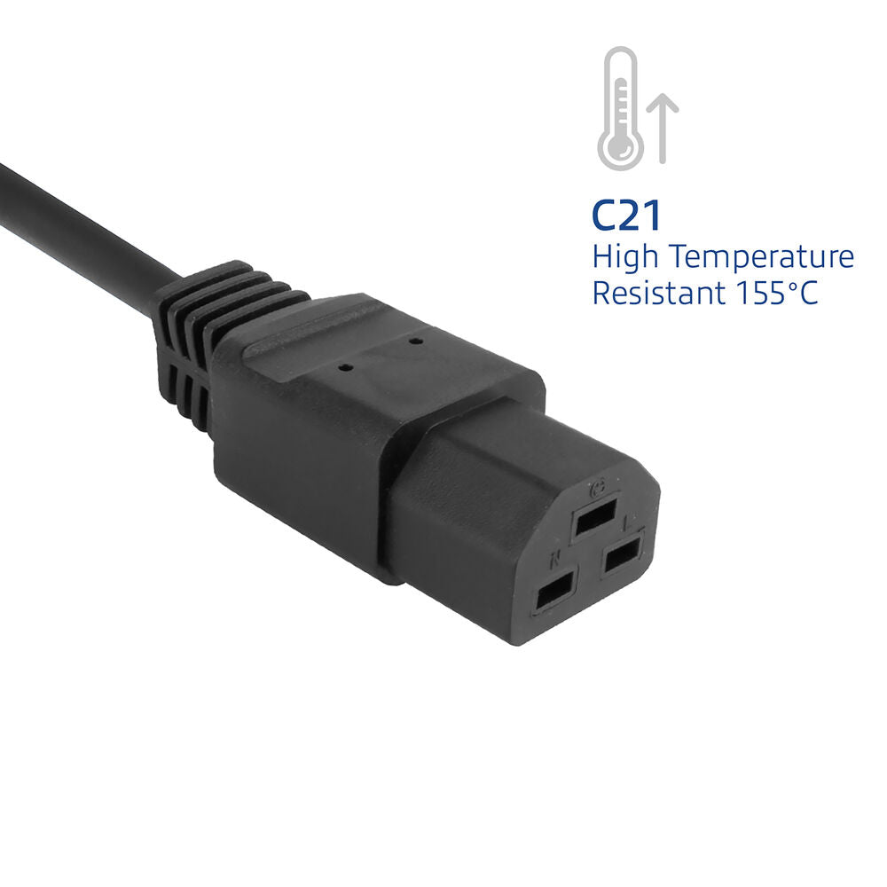 Cavo di alimentazione ACT C14 - C21 IEC60320 nero 2 m