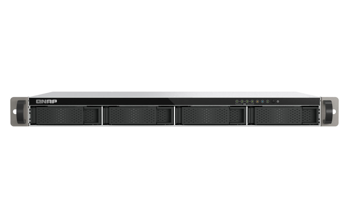QNAP TS-432XeU NAS Rack (1U) 4 GB DDR4 0 TB QNAP QTS Schwarz, Grau