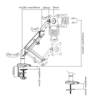Techly ICA-LCD 441 Flachbildschirm-Tischhalterung 81,3 cm (32") Tisch/Bank Grau