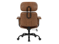 Equip 651021 Ergonomischer Chefsessel, gepolsterte Armlehnen, Butterfly-Mechanismus, verchromtes Fußkreuz, höhenverstellbar, 360° drehbar, braun