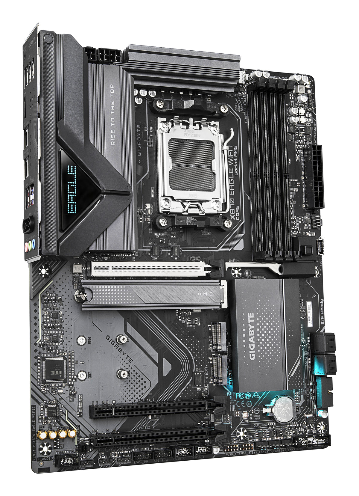 GIGABYTE X870 EAGLE WIFI7 Mainboard - Unterstützt AMD Ryzen 9000 CPUs, 14+2+2 Phasen VRM, bis zu 8000MHz DDR5 (OC), 1xPCIe 5.0 + 2xPCIe 4.0, Wi-Fi 7, 2.5GbE LAN, USB 4