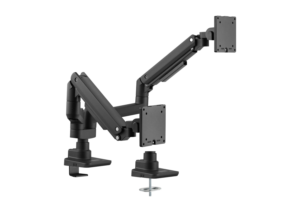 Equip 17"-35" Schwerlast-Doppelmonitor-Schreibtischhalterung, Schwarz