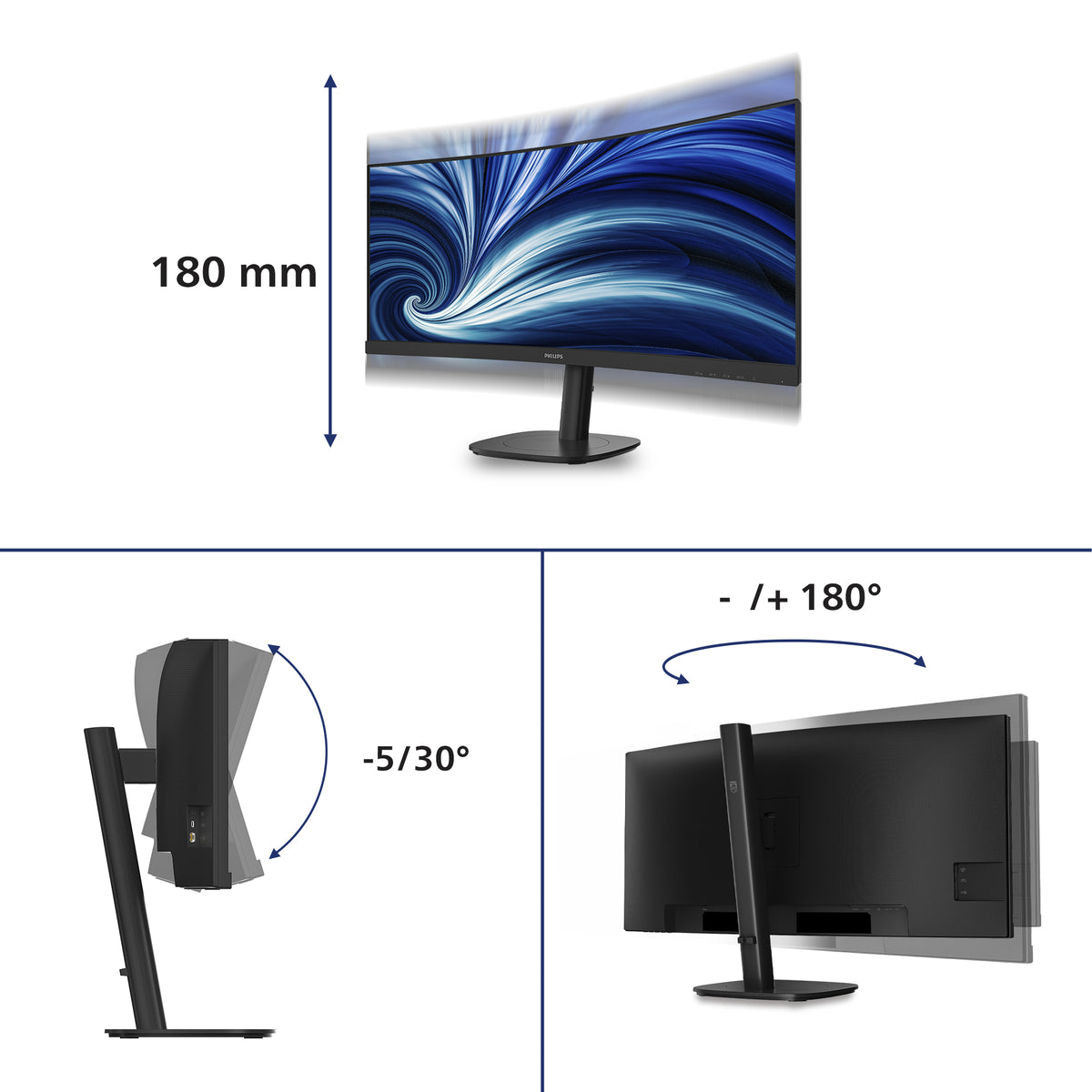Philips 34B2N3500C/00 Computerbildschirm 86,4 cm (34") 3440 x 1440 Pixel