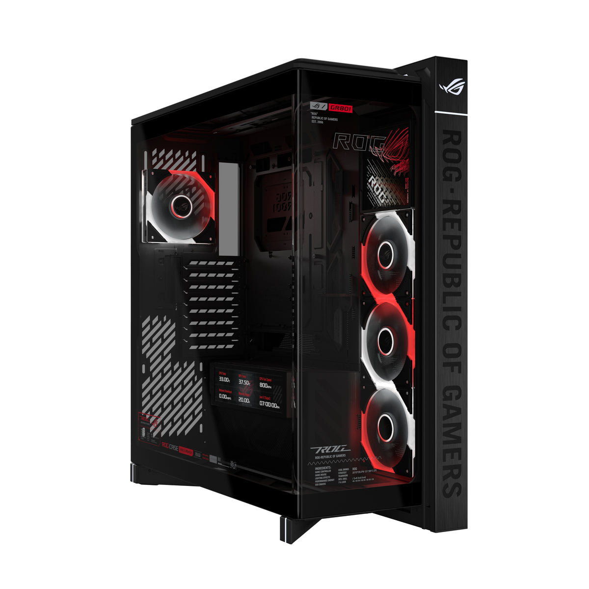 ASUS ROG CRONOX GR801 CURVE TG ARGB BLACK Midi Tower Schwarz