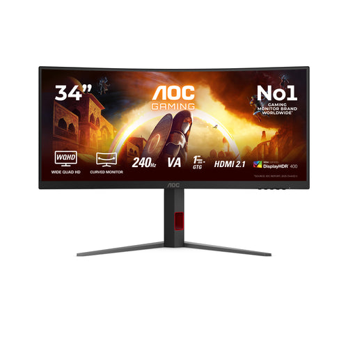 AOC G4 CU34G4Z Computerbildschirm 86,4 cm (34") 3440 x 1440 Pixel Wide Quad HD LED Schwarz, Rot