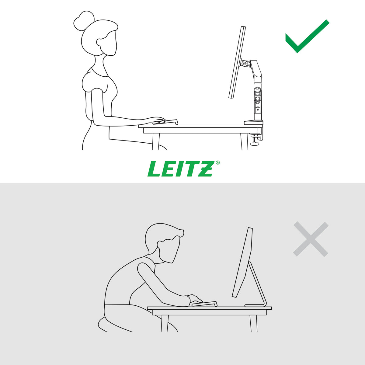 Leitz 64890085 Flachbildschirm-Tischhalterung 81,3 cm (32") Tisch/Bank Grau