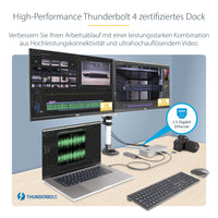 StarTech.com Universelle Thunderbolt 4 und USB4 Dockingstation, Quad-Display unter Windows, Dual-Display mit MacBook, HDMI DP-Dock mit 100W Ladung