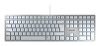 CHERRY KC 6000 SLIM für MAC Kabelgebundene Tastatur, Silber/ Weiß, USB (QWERTZ - DE)