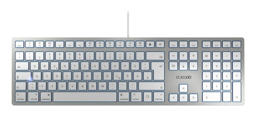CHERRY KC 6000 SLIM für MAC Kabelgebundene Tastatur, Silber/ Weiß, USB (QWERTZ - DE)